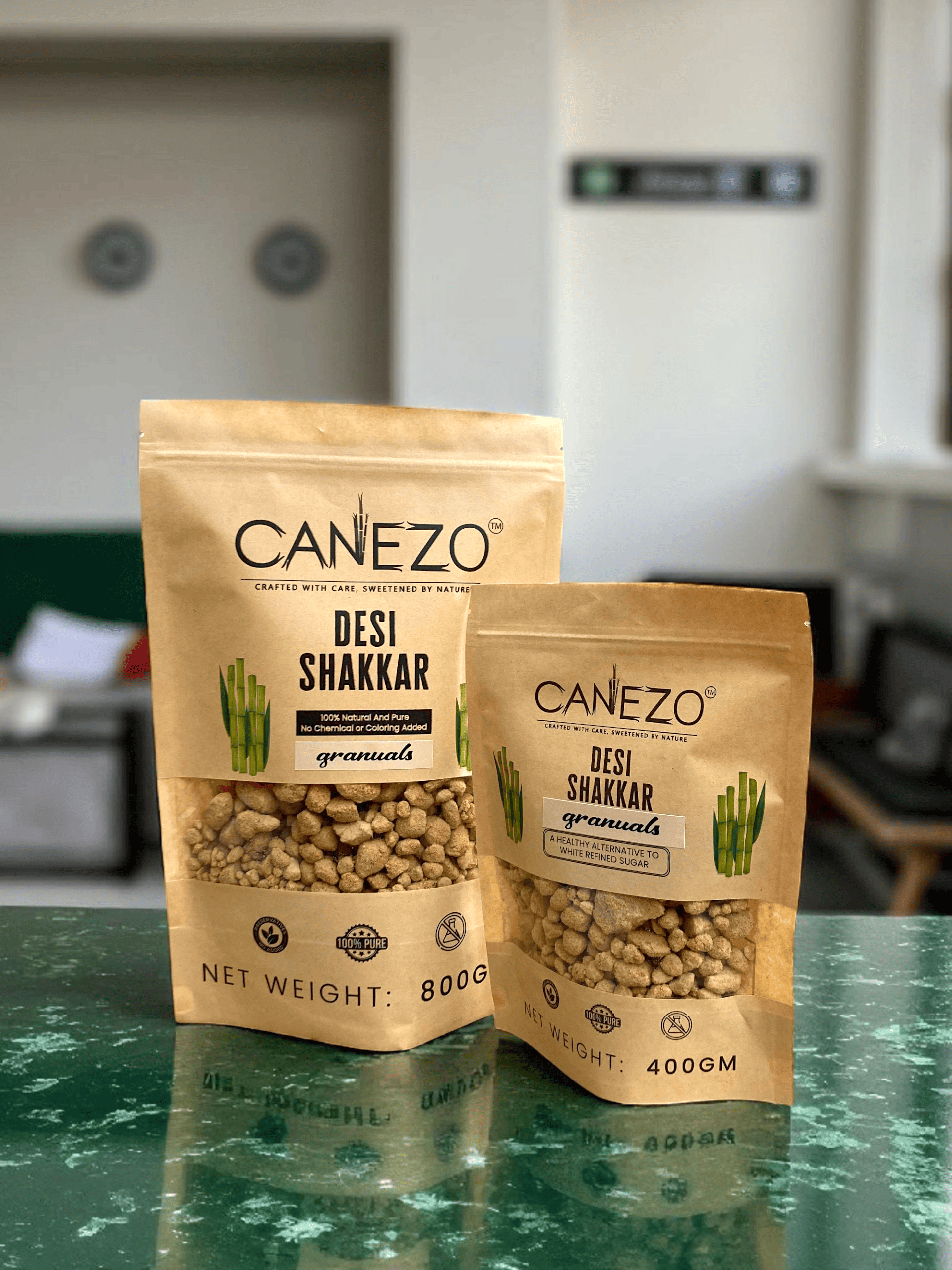 CANEZO DEAL 4 DESI SHAKKAR GRANULES PACK OF 2 (800 gm & 400 gm)