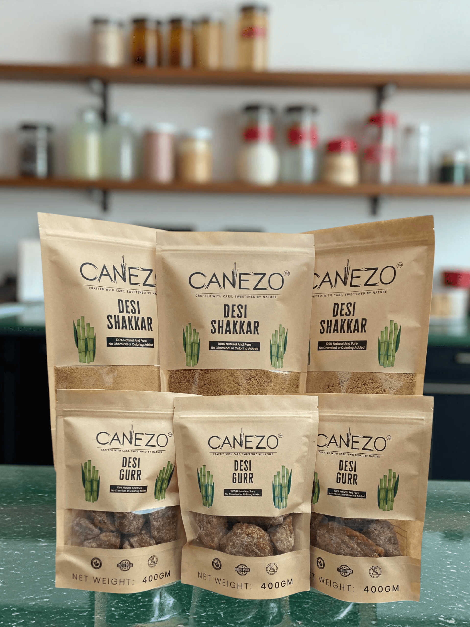 CANEZO DEAL 13 DESI SHAKKAR AND DESI GURR PACK OF 6 ( 3 x 800 gm Shakkar & 3 x 400 gm Gurr)