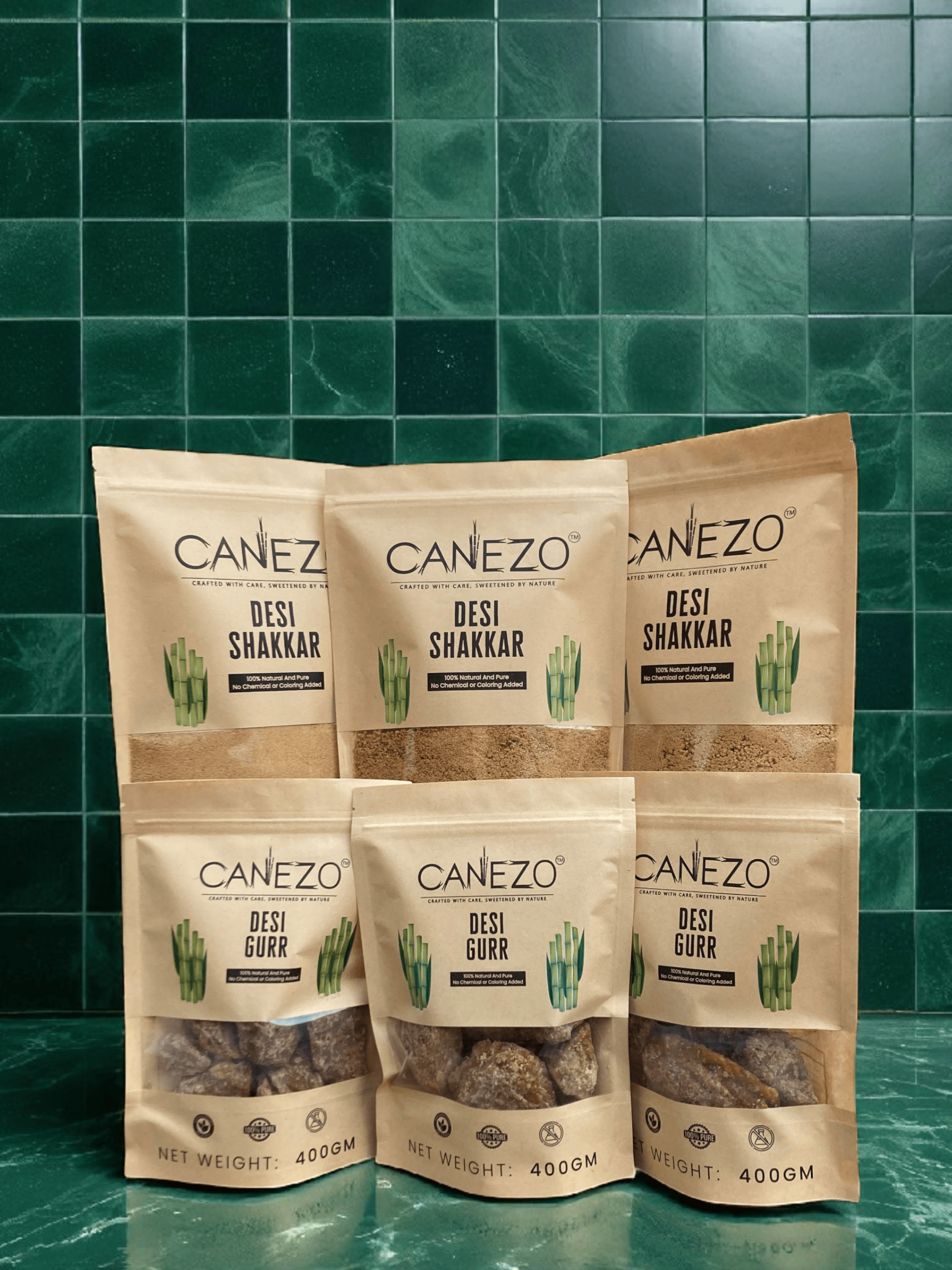 CANEZO DEAL 13 DESI SHAKKAR AND DESI GURR PACK OF 6 ( 3 x 800 gm Shakkar & 3 x 400 gm Gurr)